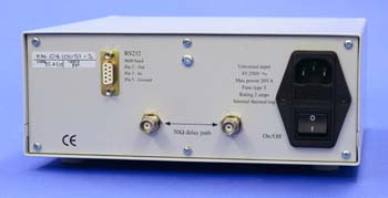 rear panel of precision delay generator